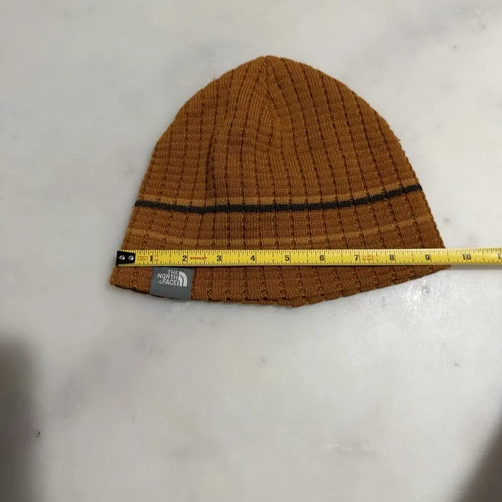 The North Face Brown Knit Beanie Unisex Adults Winter Outdoor Ski Snowboard Hat